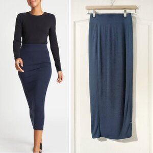 NEW! Kit and Ace | Happy Slim Fit Midi Skirt In Heathered Blue